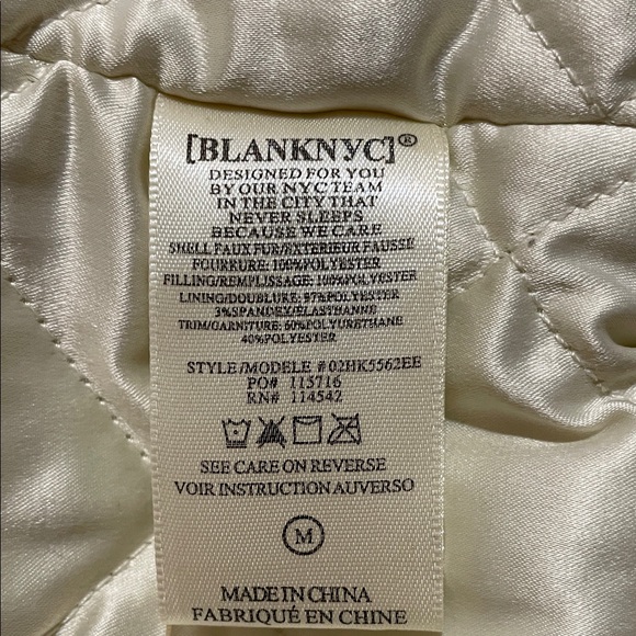 Blank NYC Cream Teddy Jacket with Black Accents - Picture 10 of 11